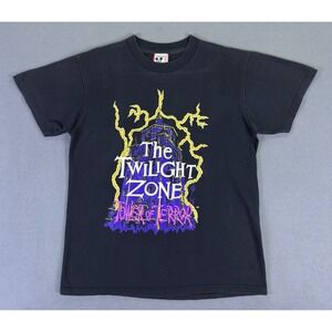 Twilight Zone Tower of Terror Shirt Medium Black Vintage Disney Designs 90s USA